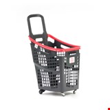 Black Roll Tekerlekli Market Sepeti 65 Litre Kırmızı