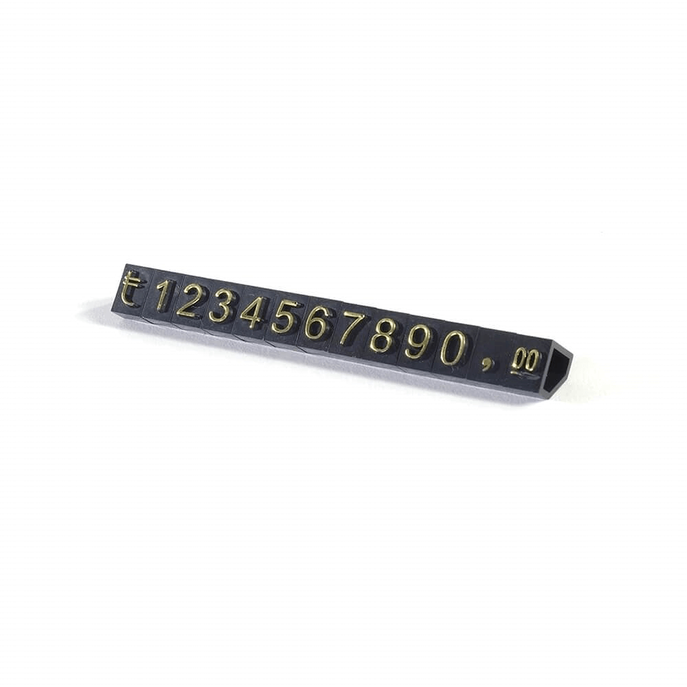 Vitrin Etiketi Kabartma Altın 0,9 cm 10'lu Paket