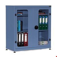 Ofis Dolabı Pleksiglas Kapaklı - 130x41x92 cm Gri
