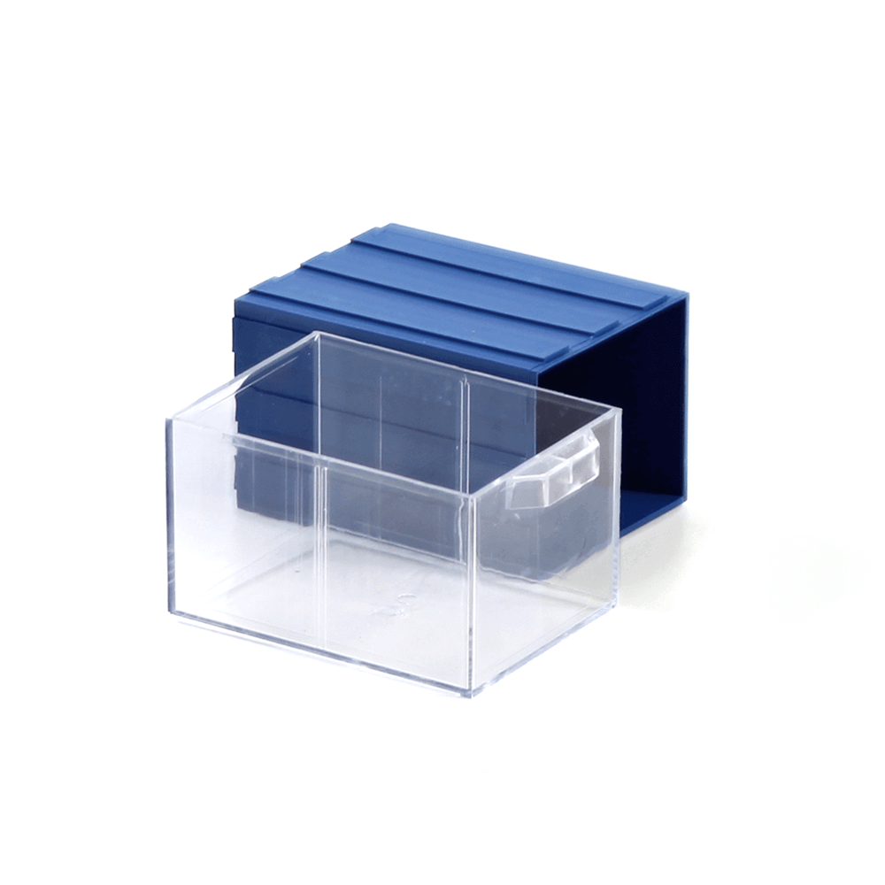 Plastik Çekmeceli Kutu A02, 8,3x13,5x10,3 cm Mavi