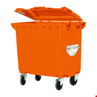 Tekerlekli Plastik Çöp Konteyneri Tip 3 - 660 lt Turuncu