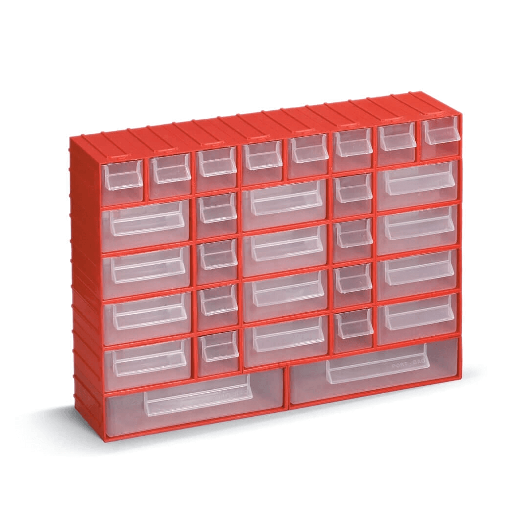 Plastik Çekmeceli Kutu PH02 - 33,5x12x45 cm Kırmızı