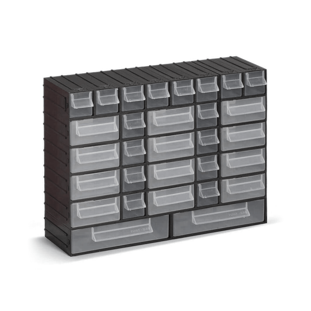 Plastik Çekmeceli Kutu PH02 - 33,5x12x45 cm Siyah