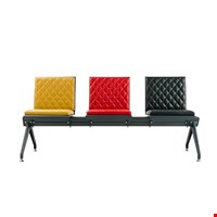 Parla - D Üçlü Bekleme Koltuğu 86x58x188 cm Sarı-Kırmızı-Siyah