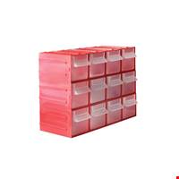 Plastik Çekmeceli Kutu Ph03 - 22,5x14x34 cm  Kırmızı